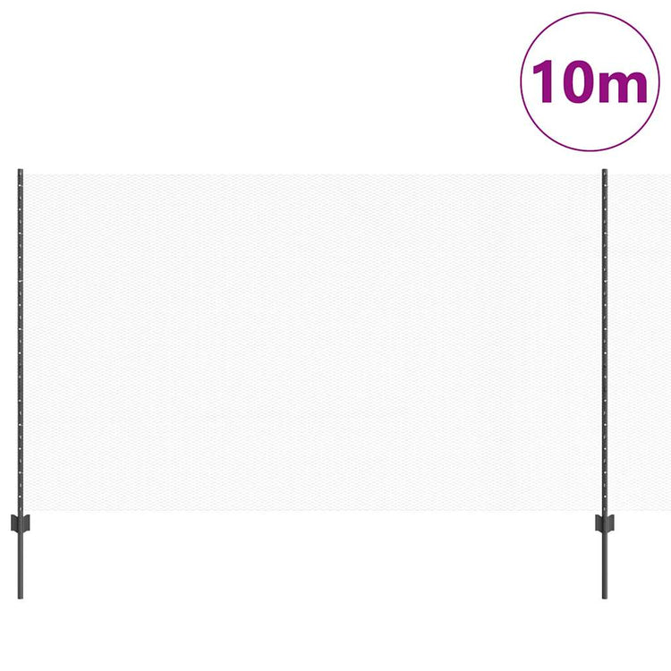 Vidaxl zeshoekig gaasgek met palen 10 x 1,4 m pvc-coated staal grijs