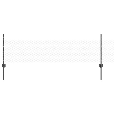 Vidaxl zeshoekig gaasgek met palen 25 x 0,5 m pvc-coated staal grijs
