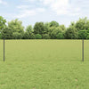 Vidaxl hek met paal grijs 0,6 x 25 m staal en pvc