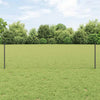 Vidaxl hek met paal grijs 0,6 x 25 m staal en pvc