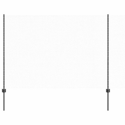 Vidaxl zeshoekig gaasgek met palen 25 x 1,5 m pvc-coated staal grijs