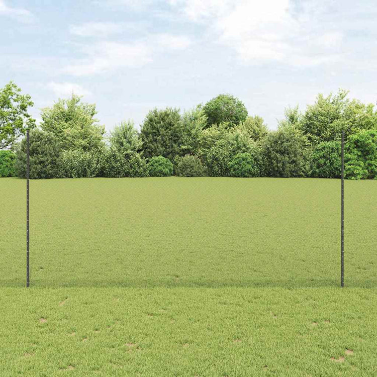 Vidaxl zeshoekig gaasgek met palen 25 x 1,6 m pvc-coated staal grijs