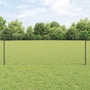 Vidaxl zeshoekig gaasgek met palen 50 x 0,8 m pvc-coated staal grijs - afbeelding 1