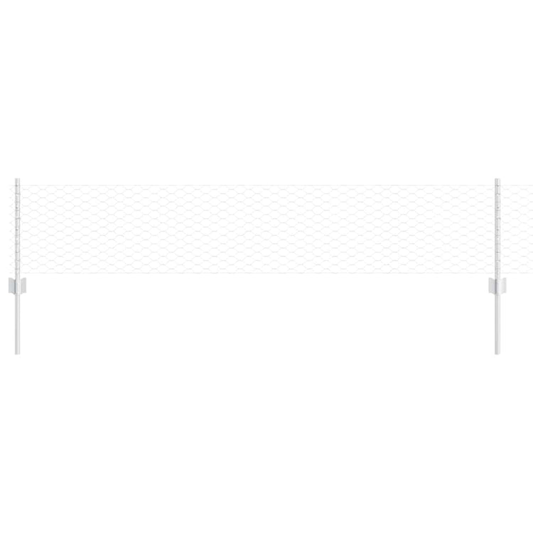 Vidaxl hek met paal zilver 0,4 x 10 m staal