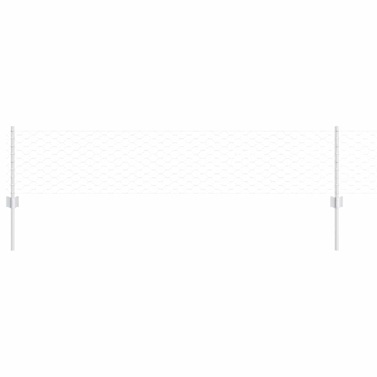 Vidaxl hek met paal zilver 0,4 x 10 m staal