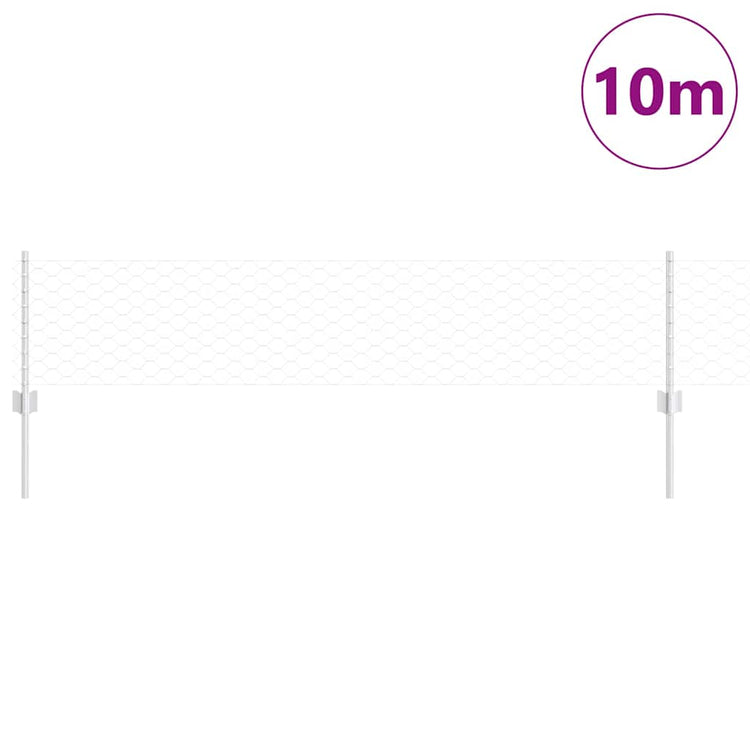 Vidaxl hek met paal zilver 0,4 x 10 m staal