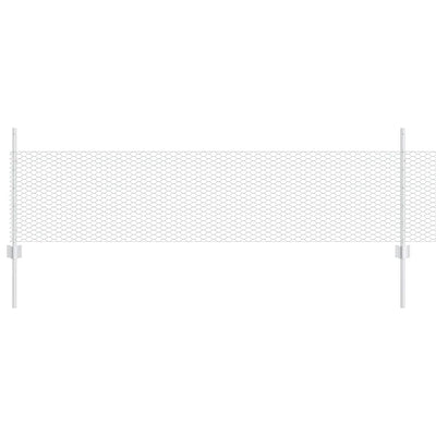 Vidaxl hek met paal zilver 0,5 x 10 m staal
