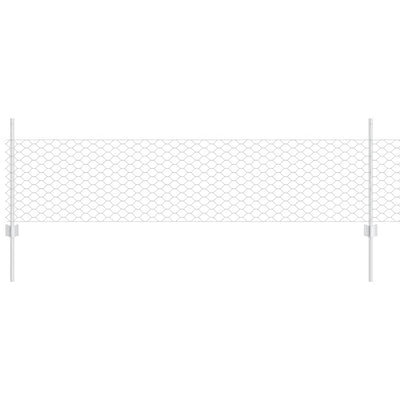 Vidaxl hek met paal zilver 0,5 x 10 m staal
