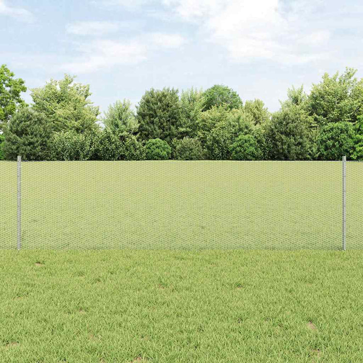 Vidaxl zeshoekig gaasgek met palen 10 x 0,6 m gegalvaniseerd staal