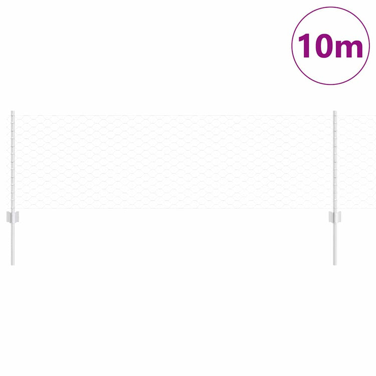 Vidaxl zeshoekig gaasgek met palen 10 x 0,6 m gegalvaniseerd staal