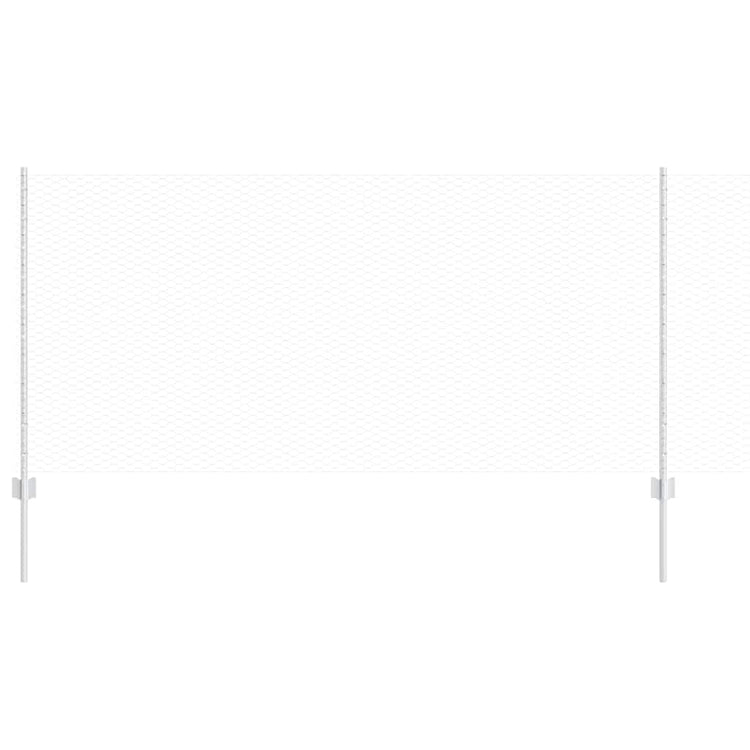 Vidaxl zeshoekig gaasgek met palen 10 x 1 m gegalvaniseerd staal mesh