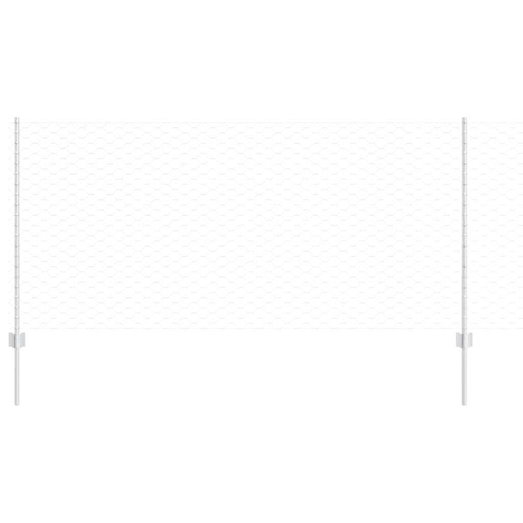 Vidaxl zeshoekig gaasgek met palen 10 x 1 m gegalvaniseerd staal mesh