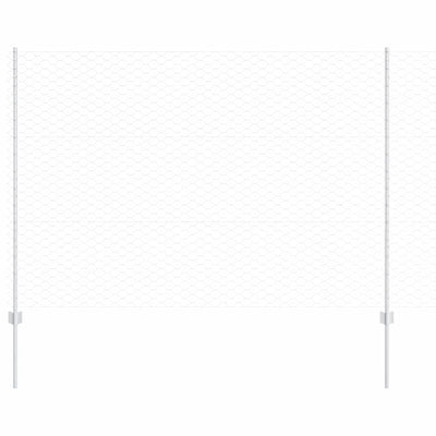 Vidaxl hek met paal zilver 1,5 x 10 m staal