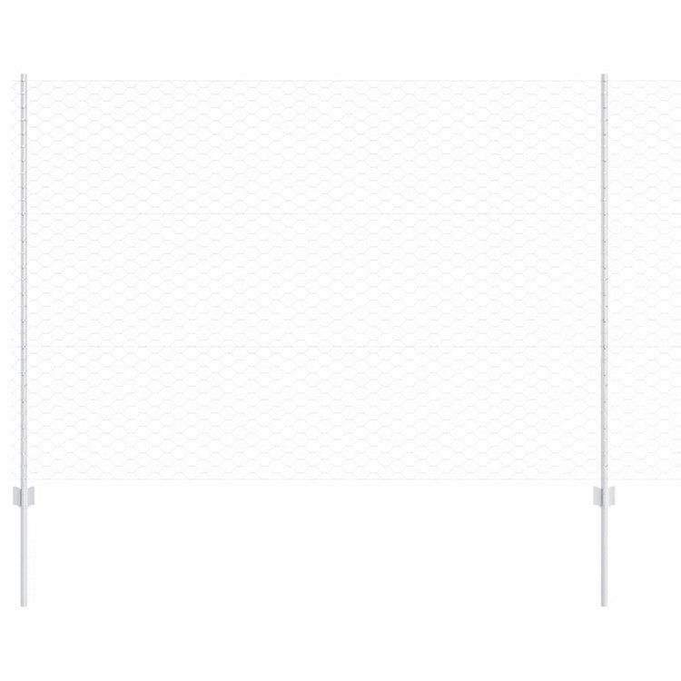 Vidaxl hek met paal zilver 1,5 x 10 m staal