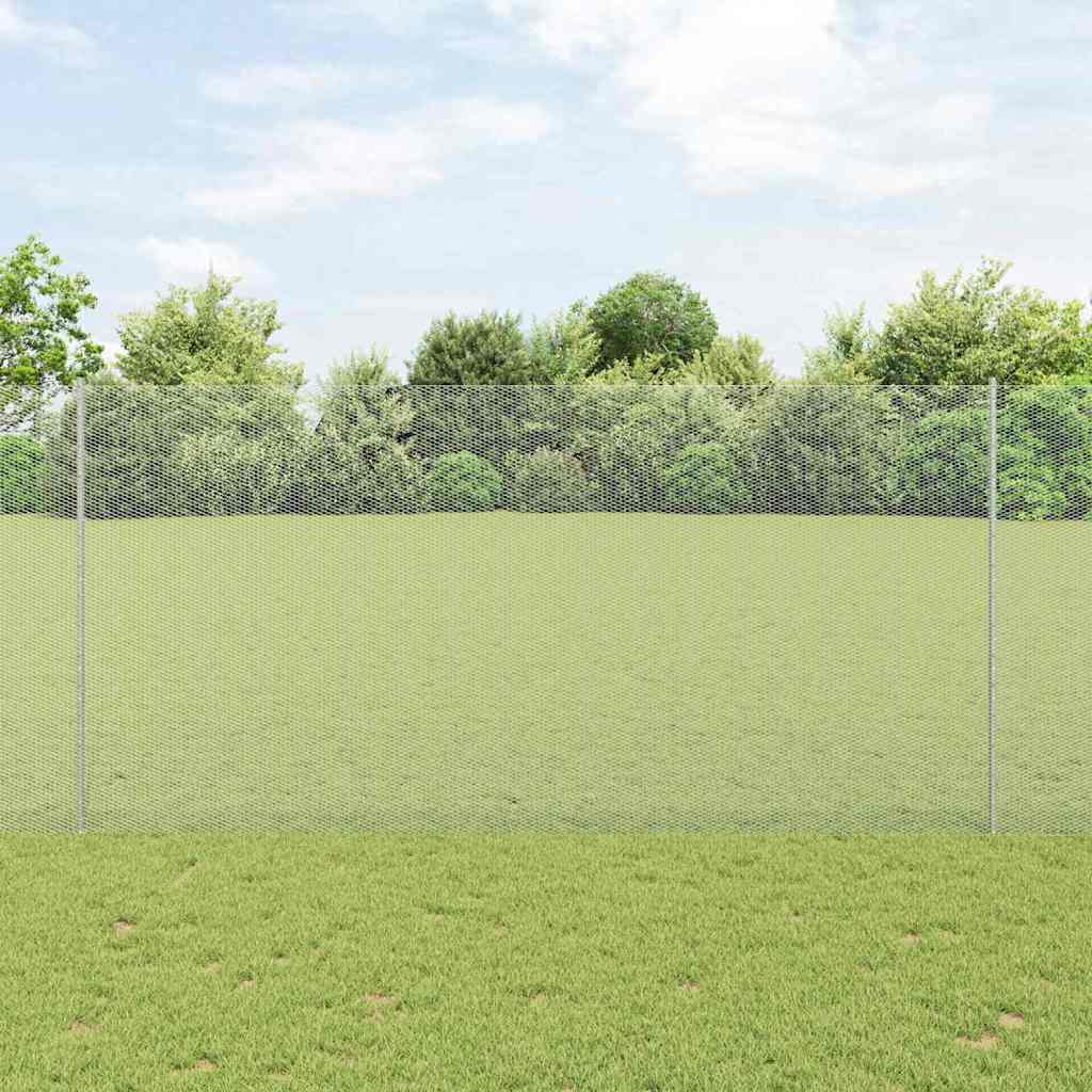 Vidaxl zeshoekig gaasgek met palen 10 x 1,6 m gegalvaniseerd staal