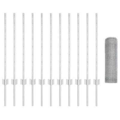 Vidaxl hek met paal zilver 0,8 x 25 m staal