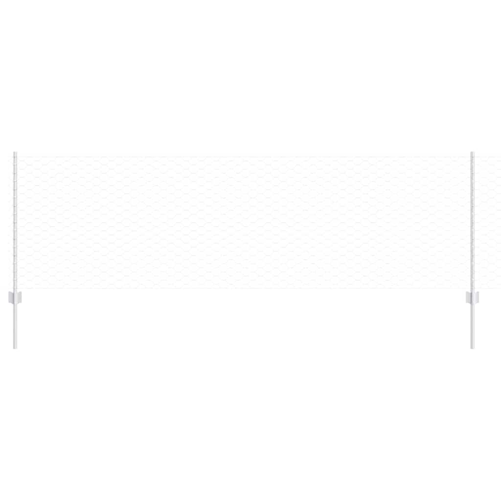 Vidaxl hek met paal zilver 0,8 x 25 m staal