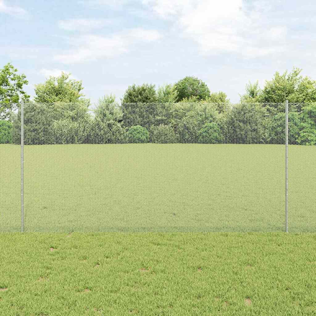 Vidaxl zeshoekig gaasgek met palen 25 x 1,2 m gegalvaniseerd staal