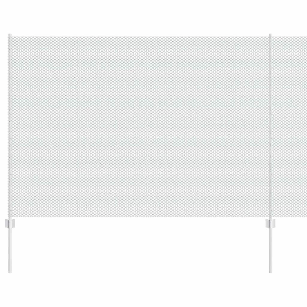 Vidaxl hek met paal zilver 1,5 x 25 m staal