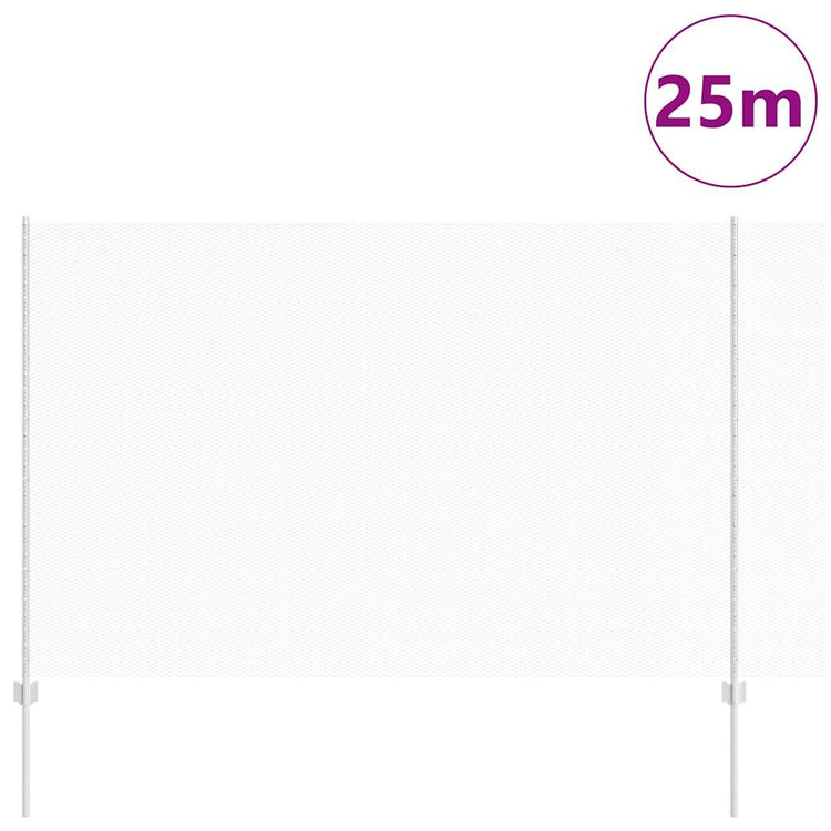 Vidaxl hek met paal zilver 1,5 x 25 m staal