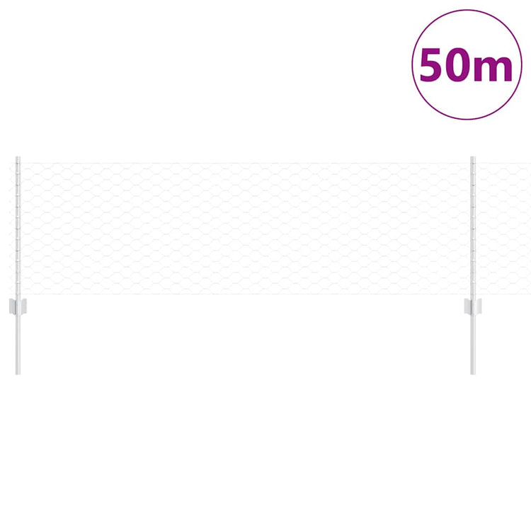 Vidaxl zeshoekig gaasgek met palen 50 x 0,6 m gegalvaniseerd staal