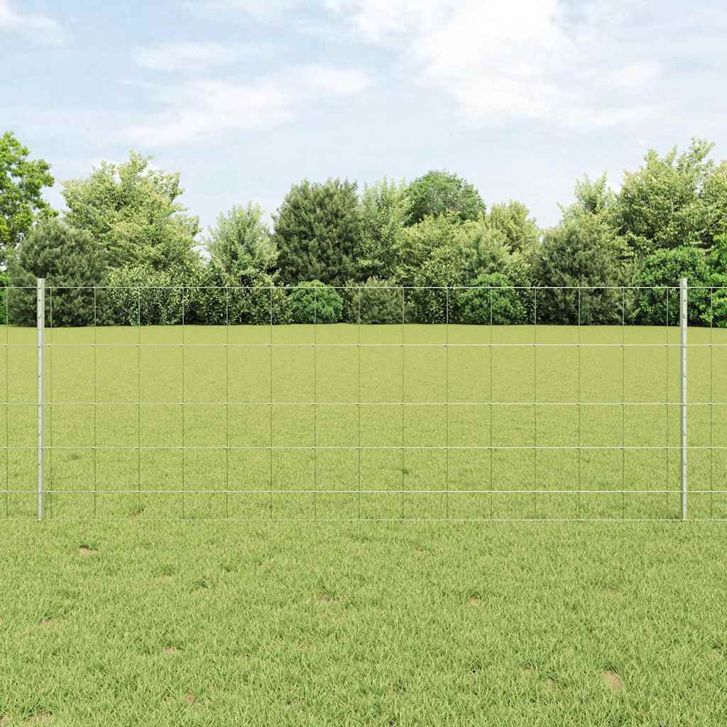 Vidaxl hek met paal zilver 0,8 x 25 m staal