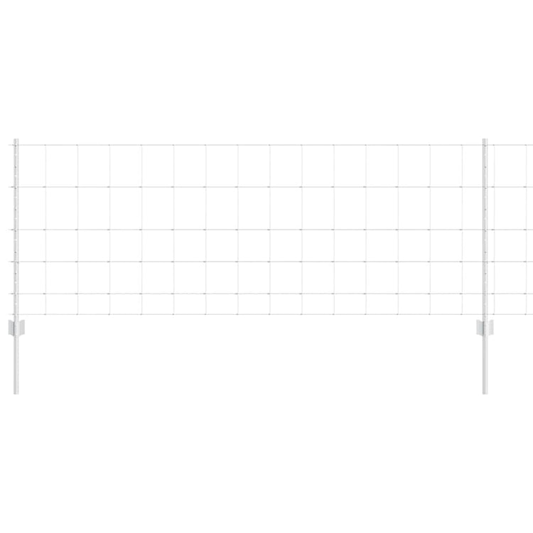 Vidaxl hek met paal zilver 0,8 x 25 m staal
