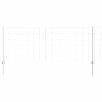 Vidaxl hek met paal zilver 0,8 x 25 m staal