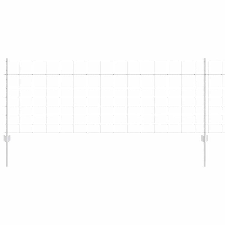 Vidaxl hek met paal zilver 0,8 x 25 m staal