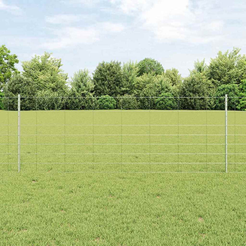 Vidaxl hek met paal zilver 0,8 x 25 m staal