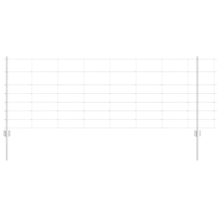 Vidaxl hek met paal zilver 0,8 x 25 m staal