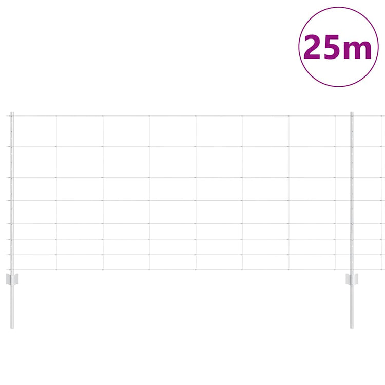 Vidaxl hek met paal zilver 1 x 25 m staal