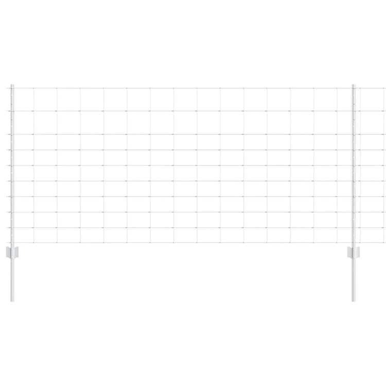 Vidaxl hek met paal zilver 1 x 25 m staal