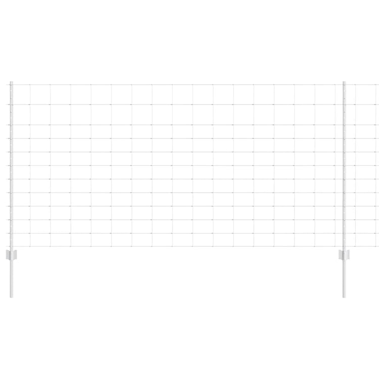 Vidaxl hek met paal zilver 1,2 x 25 m staal