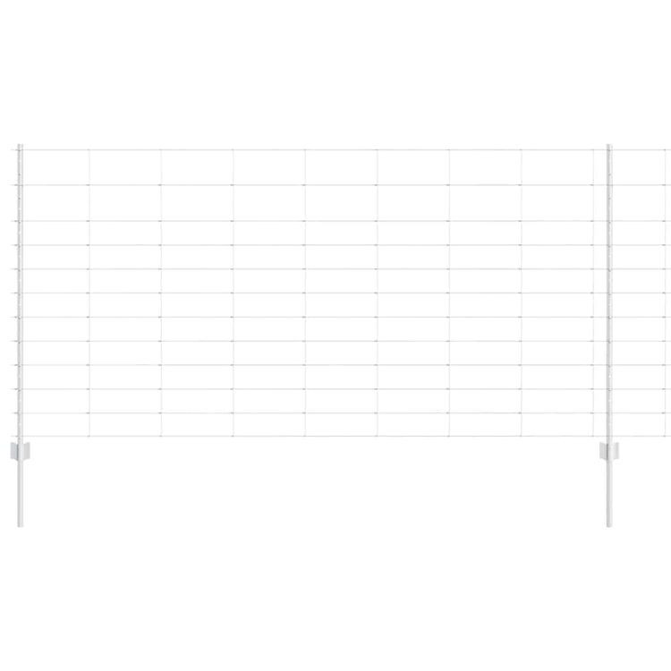 Vidaxl hek met paal zilver 1,2 x 25 m staal