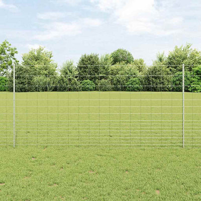 Vidaxl hek met paal zilver 1,2 x 25 m staal
