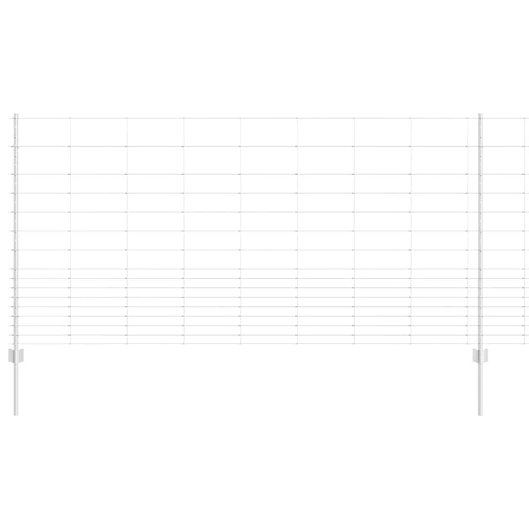 Vidaxl hek met paal zilver 1,2 x 25 m staal
