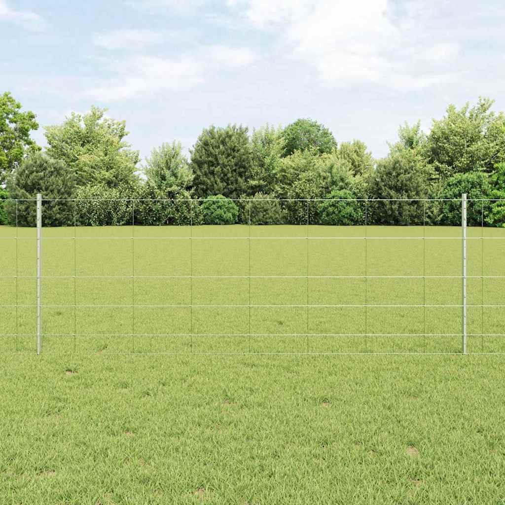 Vidaxl hek met paal zilver 0,8 x 50 m staal
