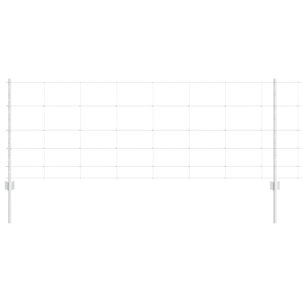 Vidaxl hek met paal zilver 0,8 x 50 m staal