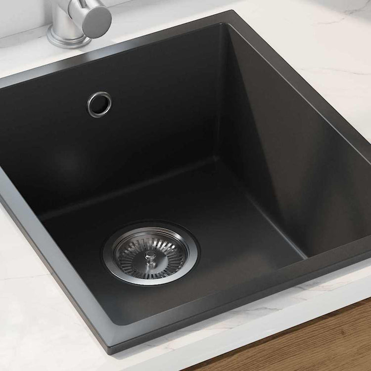Vidaxl keukenwasbak zwart 38 x 44 x 20 cm graniet
