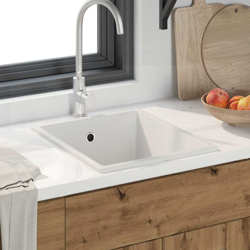 Vidaxl keukenwasbak wit 38 x 44 x 20 cm graniet