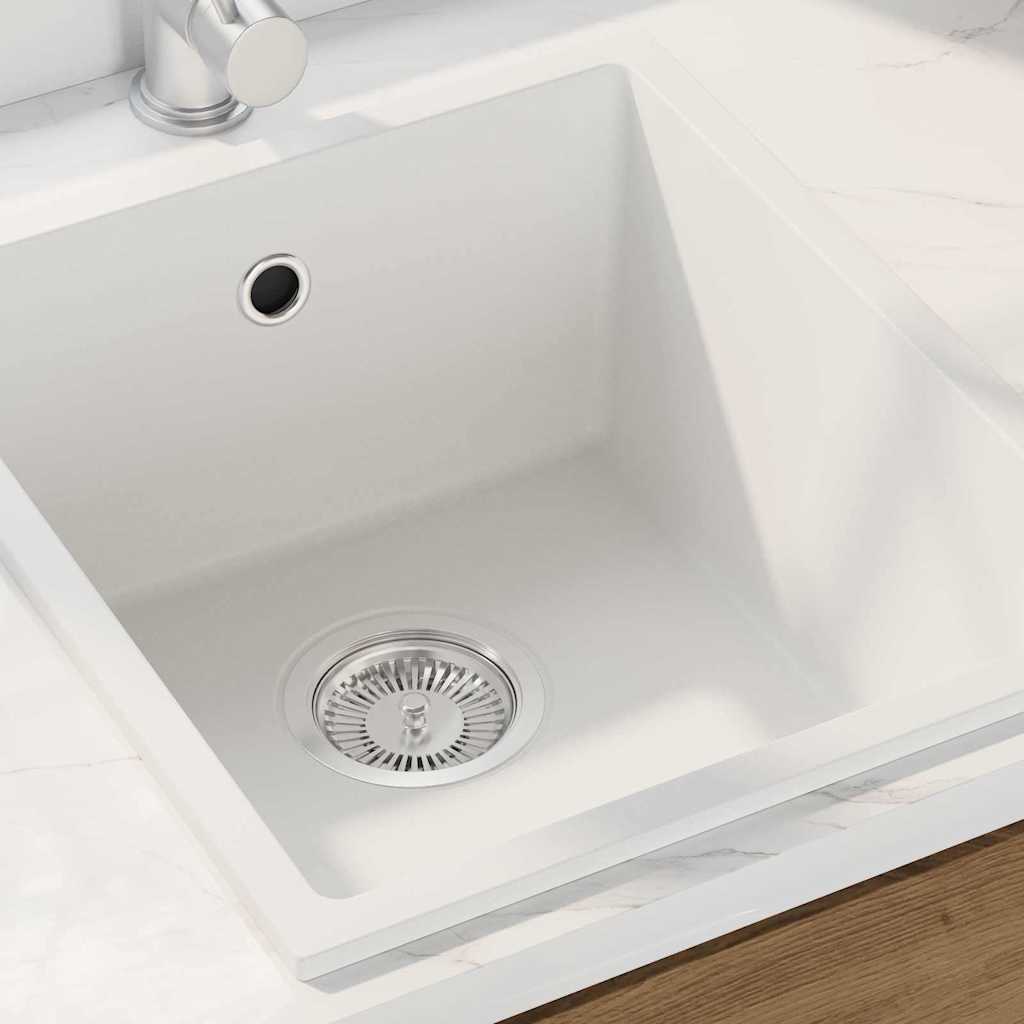 Vidaxl keukenwasbak wit 38 x 44 x 20 cm graniet