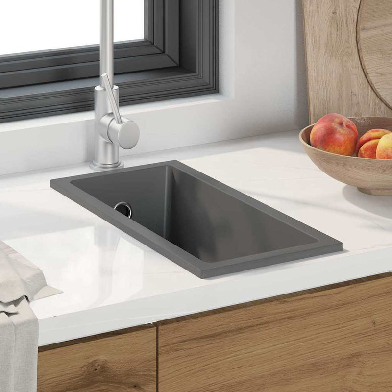 Vidaxl keukenwasbak grijs 21 x 44 x 14 cm graniet