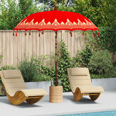 Vidaxl balinese parasol rood 215 x 215 x 260 cm