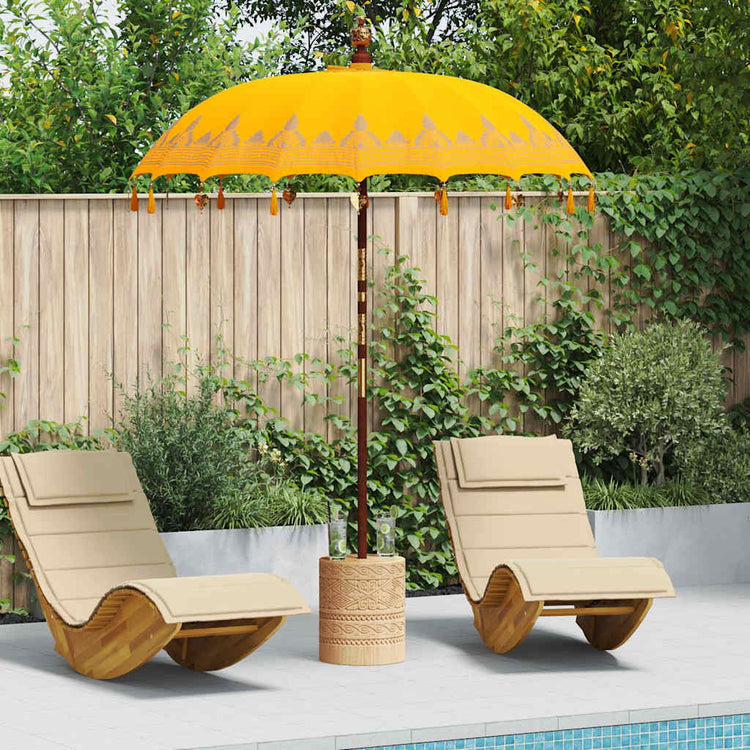 Vidaxl balinese parasol geel 185 x 185 x 260 cm