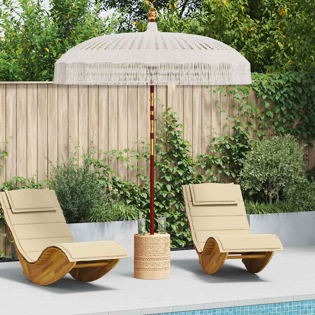Vidaxl macramé parasol crème 190 x 190 x 260 cm