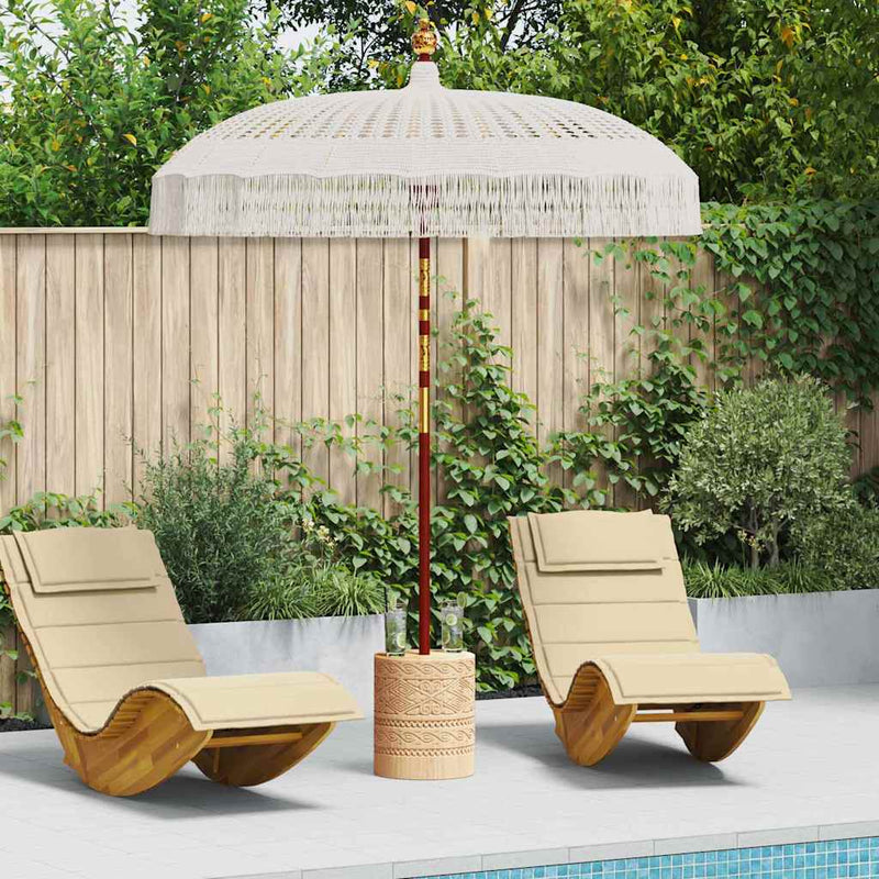 Vidaxl macramé parasol crème 190 x 190 x 260 cm