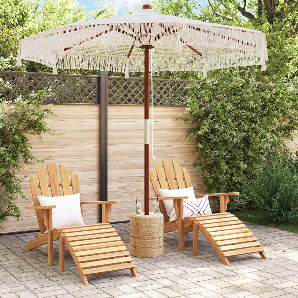 Vidaxl macramé parasol crème 252,5 x 252,5 x 260 cm katoen en teakhout