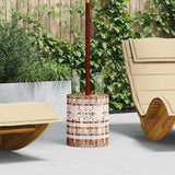 Vidaxl parasolvoet 23 kg wit gewassen massief hout cilindrisch - afbeelding 1