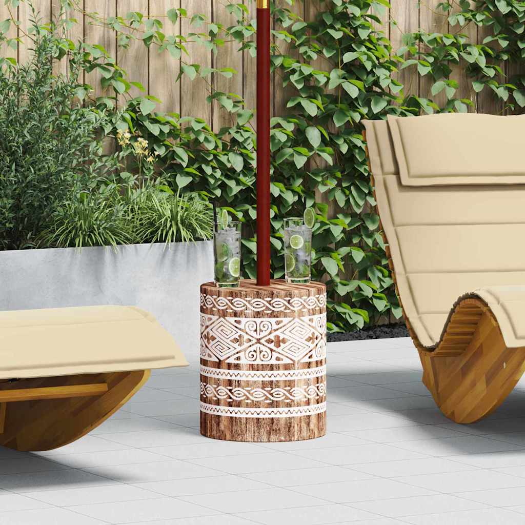 Vidaxl parasolvoet wit gewassen ø34 x 40 cm massief hout